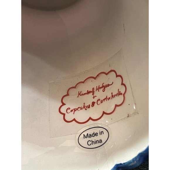 Cupcakes & Cartwheels Kimberly Hodges Blue Yellow Candlestick Set Of 2 - Picture 9 of 11